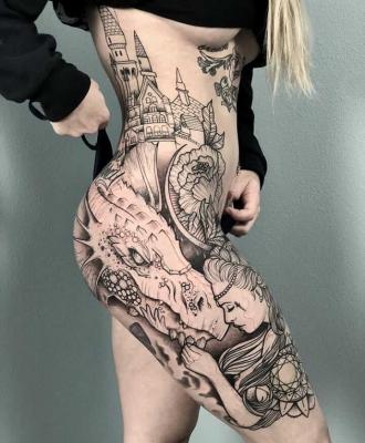 Duży smok tatuaż