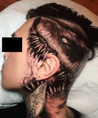 Głowa twarz tatuaż
