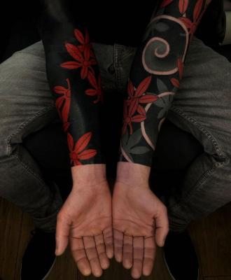 Męski rękaw tatuaż 