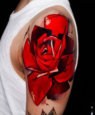 róża tatuaż męski