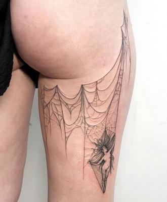 Tatuaż pajęczyna 