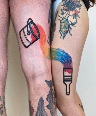 Tatuaż dla pary malarzy
