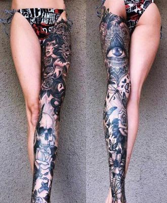 Tatuaże damskie nogi 