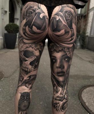 Tatuaże pośladki nogi