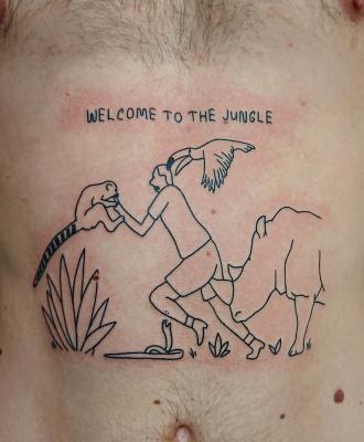 Witamy w dżungli tatuaż