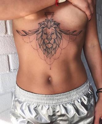 Wzory damskie tatuaży lew
