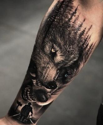 Wzory tatuaży wilki