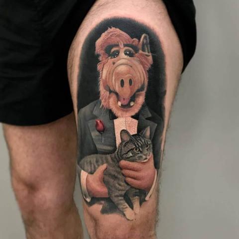 Alf tatuaż męski